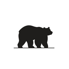 Fototapeta premium Bear Walk Vector Icon Embodying Nature's Majesty with Wilderness Silhouette – A Design Representing Strength, Freedom, and Wild Adventure