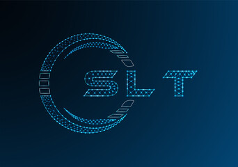 SLT low poly letter logo vector design. SLT lower poly logo design. Low poly logo.