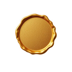 Golden Wax Seal with Smooth Surface and Ornate Edge Design