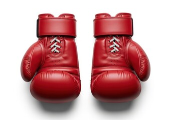 Iconic red boxing gloves ready for competition symbolizing strength and determination