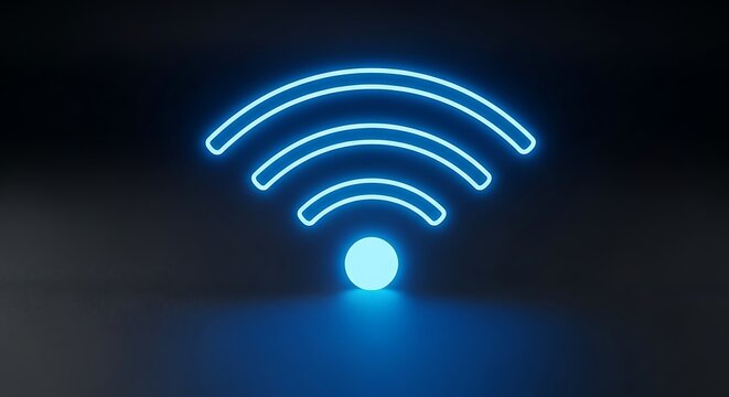 Glowing WiFi Symbol - Modern Technology and Connectivity Illustration.