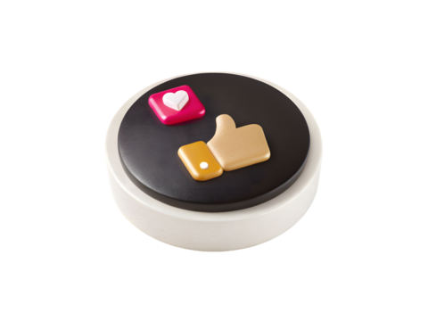 Boost your brand with engaging social media icons, perfect for marketing campaigns and digital content, showing a thumbs up and heart for likes and love, drive engagement