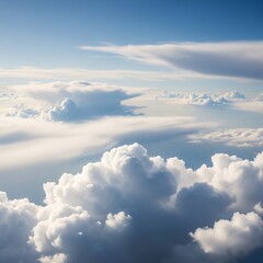 Above the Clouds - A Serene Aerial View of Cumulus Formations.