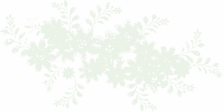 Delicate pale green floral and leaf pattern overlay with subtle yellow accents on a white background