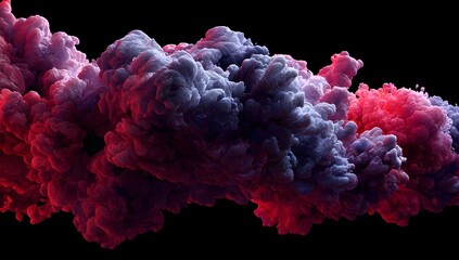 Vibrant abstract swirls of magenta and violet hues create a mesmerizing cloud like formation against a deep black background