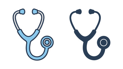 Health checkup icon set, doctor's stethoscope graphic, modern medical tools