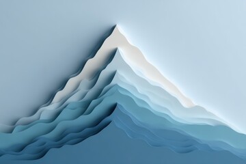 Paper-cut layers forming a mountain peak, symbolizing achievement, success, and personal growth.