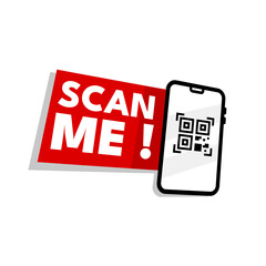 scan QR code, Scan me! -vector illustration	