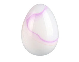 A single, shiny pink plastic Easter egg isolated on a white background.