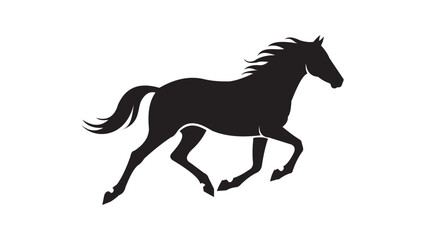 Running Horse Silhouette Vector – Elegant Minimal Black Wild Horse Design