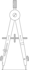 Drafting compass technical drawing instrument with pencil