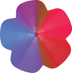 Colorful abstract gradient flower with overlapping rainbow petals and modern geometric symmetry