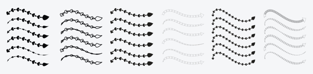 Chain Link Wave Arrows: Decorative Directional Set