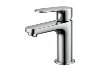 Modern chrome faucet projecting clean water supply