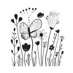 outline vector illustration in doodle style of celebrating nature with artistic expressions
