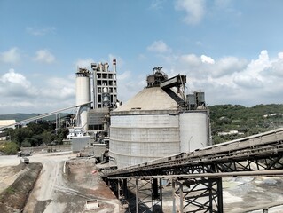 Obraz premium Picture of Cement plant , clinker silo with conveyor belt view