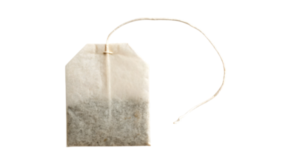 tea bag with a string on a white background 