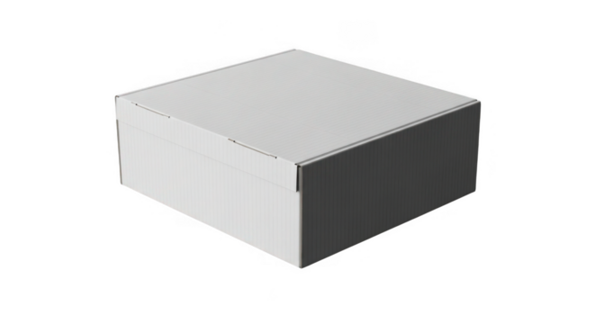 Simple geometric cube shape with light gray shading isolated on transparent background