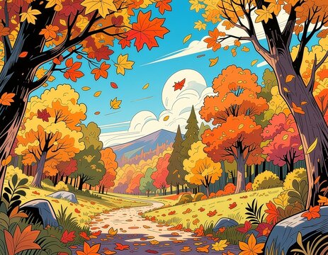 autumn landscape with trees