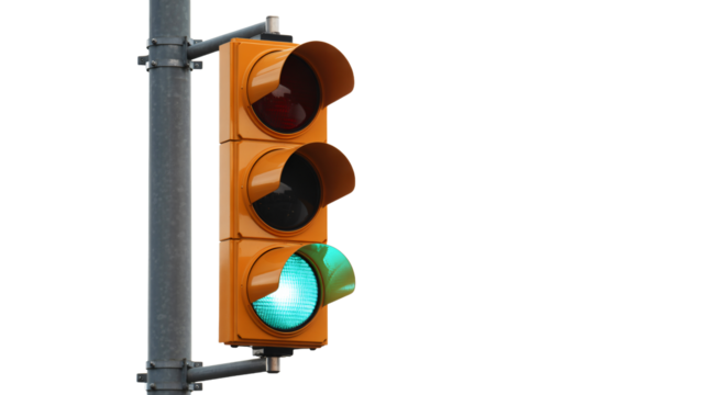 Go signal on traffic light for transportation safety and urban city planning