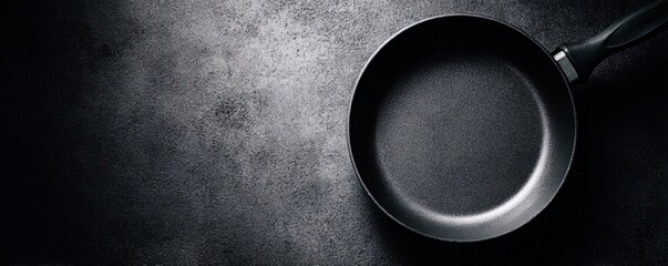 Black Non-Stick Frying Pan with Curved Handle