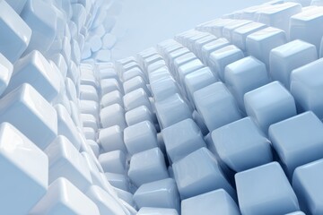 Obraz premium 3D abstract cubes forming a fluid wave-like pattern, symbolizing structure, motion, and modern technology.