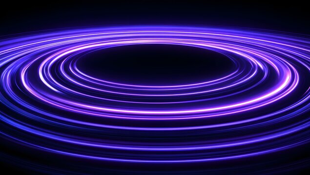 Captivating circular motion of vibrant violet light trails creating an abstract swirling energy pattern - Powered by Adobe