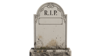 Weathered tombstone with R.I.P. inscription for Halloween or memorial graphic
