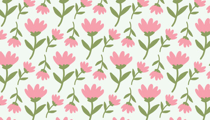 Floral seamless  botanical pattern, Vector illustration Cute flower pattern perfect for fabric, gift wrap, stationery, notebook covers, wrapping paper, and posters and home decor design.