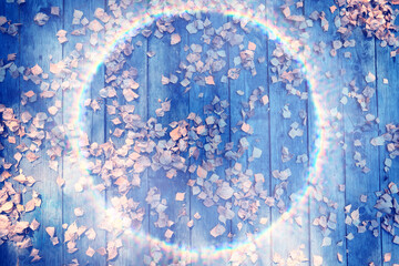 sunlight on an autumn background, fallen leaves warm yellow background autumn frame in the rays of the sun