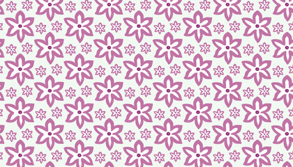 Minimal Spring Flower pattern, Vector Repeating Design.