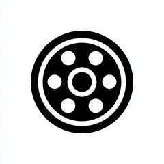 Black Flywheel Icon White Background