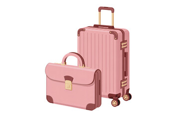 Packing light for success, elegant suitcase and briefcase, ready to travel