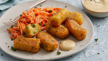 Croquettes with Asian Carrot Salad