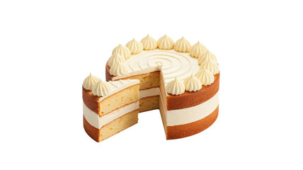 Delicious vanilla cake with creamy frosting invites sweet celebrations and indulgence