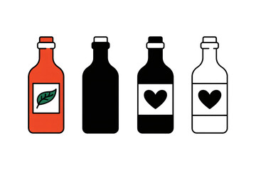 Eco friendly drinks bottles with heart and leaf shapes for healthy living diet