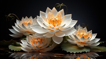 Serene Water Lilies: A study in floral elegance and quiet reflection