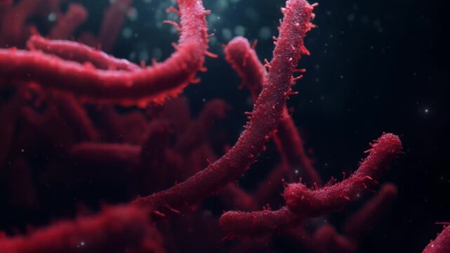 Red virus. Virus. Bacteria. Germs