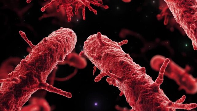 Red virus. Virus. Bacteria. Germs