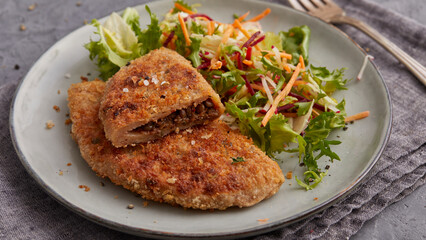 Potato cutlet filled with Lentils