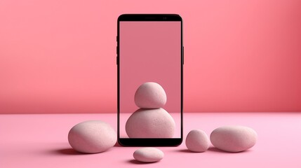 Serenity on Screen: Balancing Mobile Technology with Natural Harmony Still Life