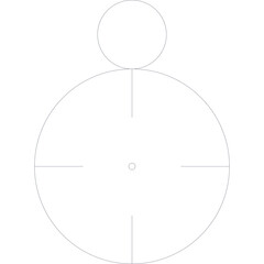 Abstract Dotted Circular Geometric Shape with a Smaller Circle Above on Transparent Background