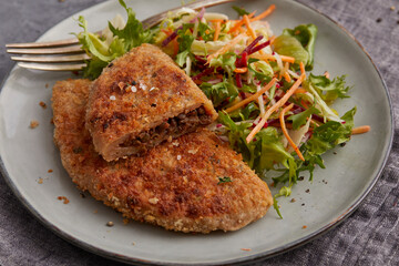 Potato cutlet filled with Lentils