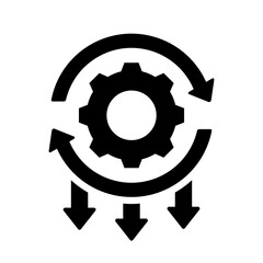 Process Optimization, Workflow Automation, Continuous Improvement, and System Efficiency Icon Vector