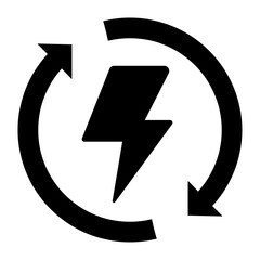 Renewable Energy, Sustainable Power, Clean Energy, and Circular Economy Icon Vector