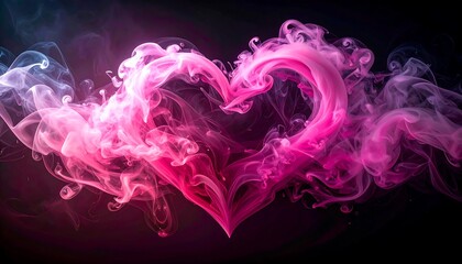 Fototapeta premium Heart of Smoke - A Symbol of Love and Passion.