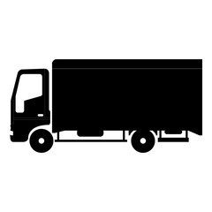 Box Truck Icon Vector | Delivery Van Symbol | Moving Truck Illustration | Commercial Transport Vehicle