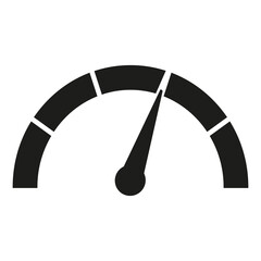 Speedometer Gauge Icon – Black and White Vector Illustration