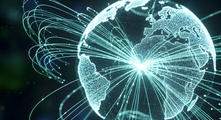 Global Connectivity  World Network of Digital Communications & Data Transfer