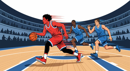 Fototapeta premium Basketball players in action during a game 2.